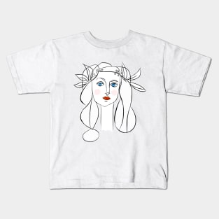 Denizko Art Woman by Picasso - White Kids T-Shirt